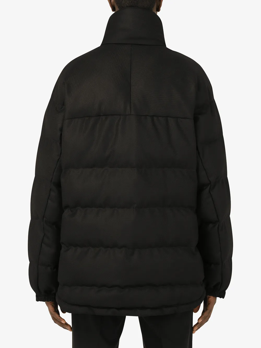 Shop Dolce & Gabbana Padded Virgin Wool-blend Coat In Black