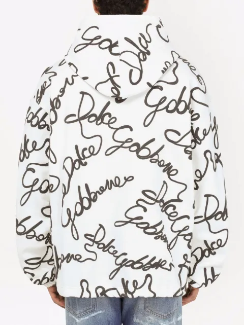 Dolce Gabbana All Over Logo Print Hoodie Farfetch