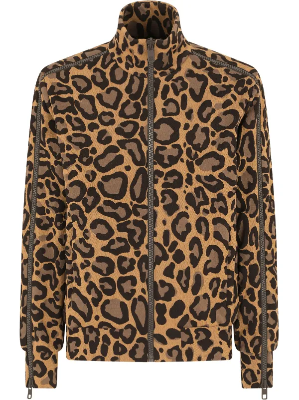 leopard print track jacket