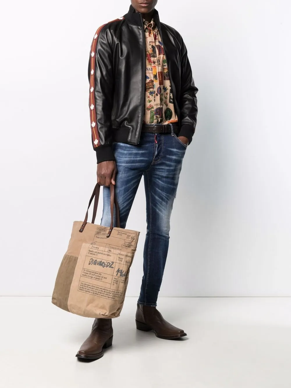 фото Dsquared2 джинсы скинни с эффектом потертости