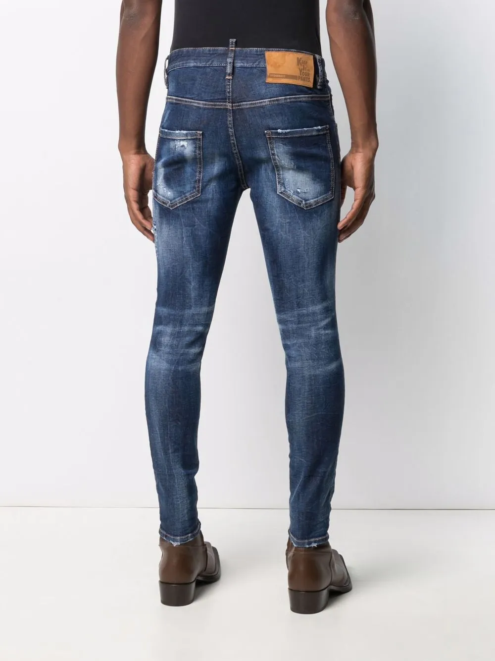 фото Dsquared2 джинсы скинни с эффектом потертости