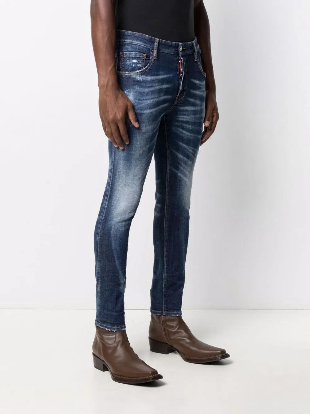 фото Dsquared2 джинсы скинни с эффектом потертости