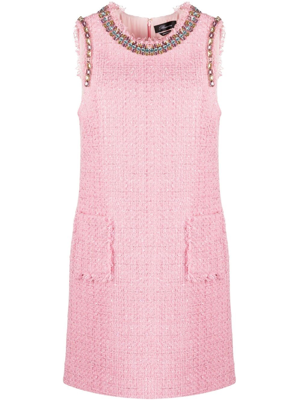 фото Blumarine gemstone-embellished tweed mini dress