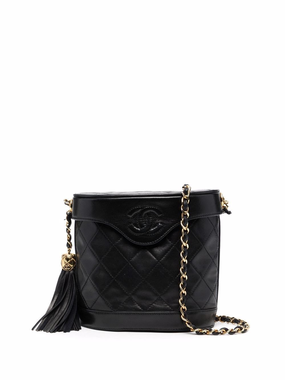 CHANEL Pre-Owned 1991 CC diamond-quilted Bucket Bag - Farfetch