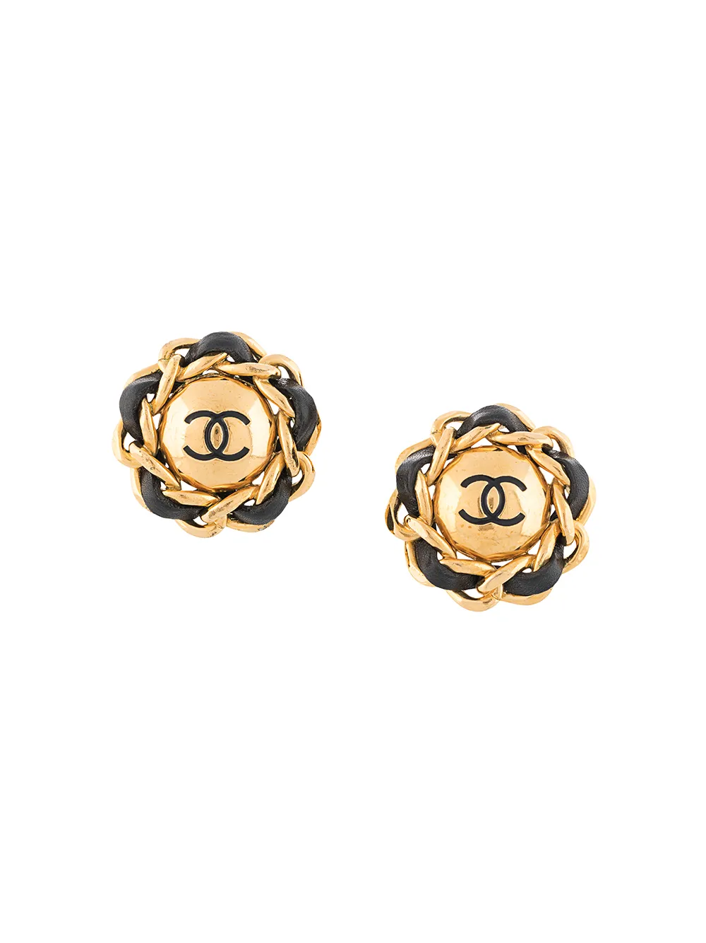 

Chanel Pre-Owned aretes de clip con logo CC 1993 - Dorado