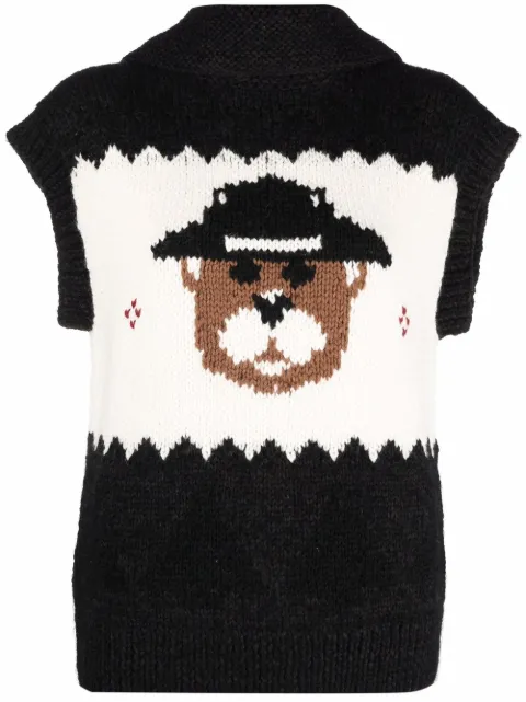 DSQUARED2 intarsia-knit sleeveless cardigan