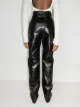 Aleksandre Akhalkatsishvili high-waisted artificial leather trousers