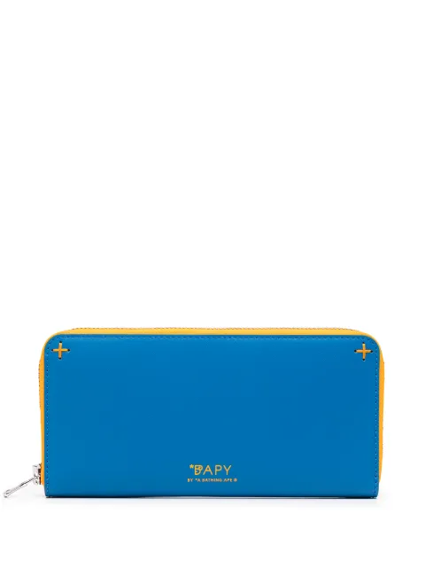 two-tone zip pocket wallet