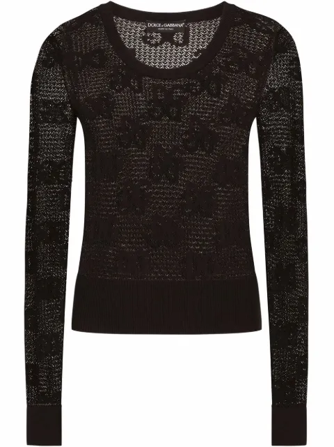 Dolce & Gabbana DG-logo lace-stitch jumper