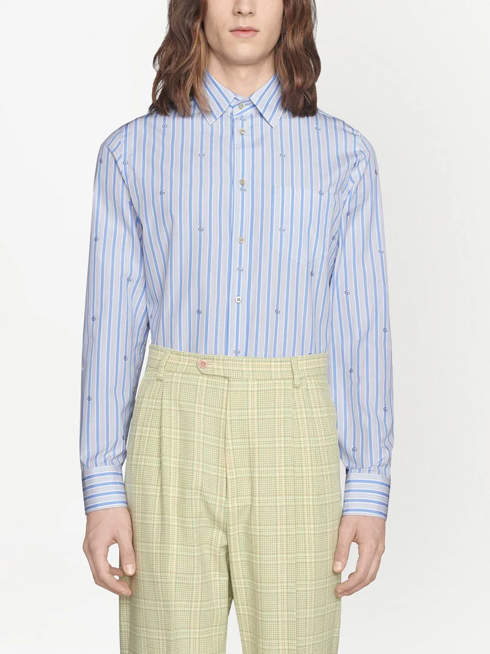 GUCCI MONOGRAM-PRINT LONG-SLEEVE SHIRT