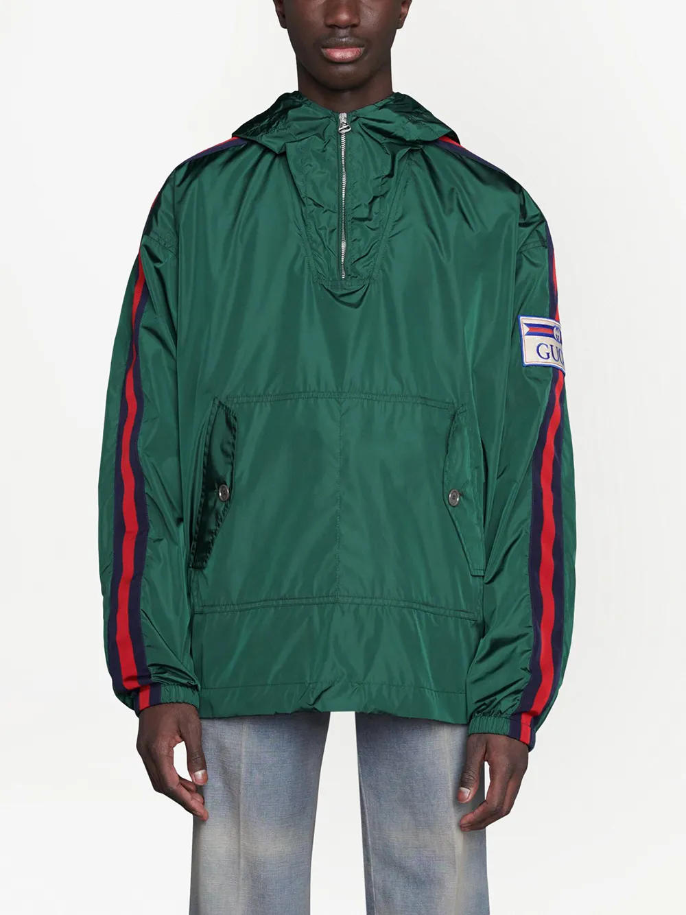 Gucci logopatch Hooded Raincoat Farfetch