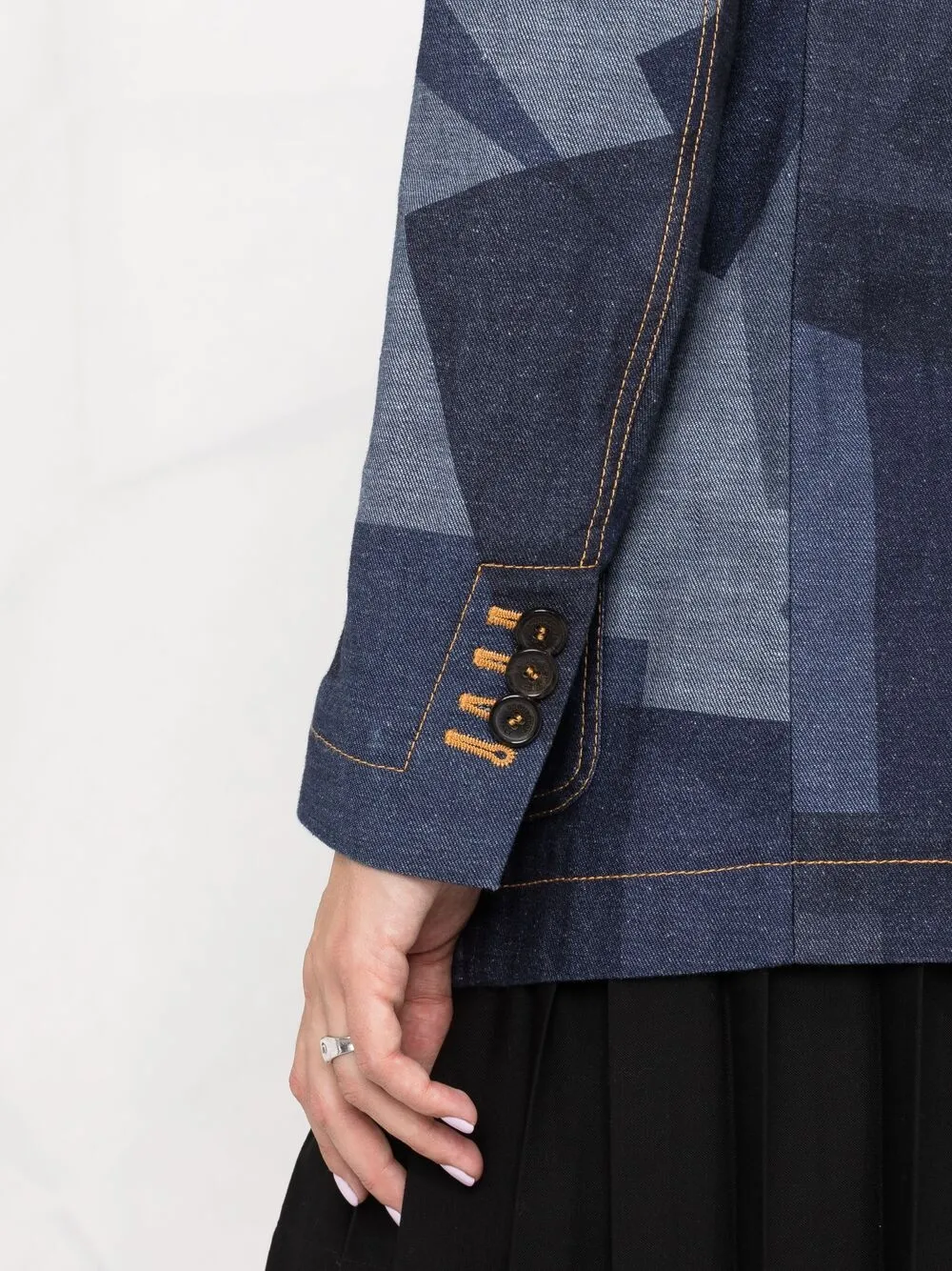  Dsquared2 Geometric-print Denim Blazer - Blue 