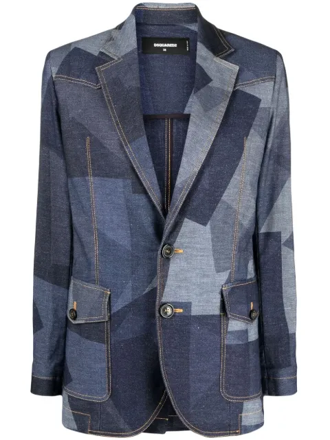 DSQUARED2 geometric-print denim blazer