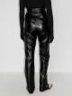 Materiel high-waisted flared trousers