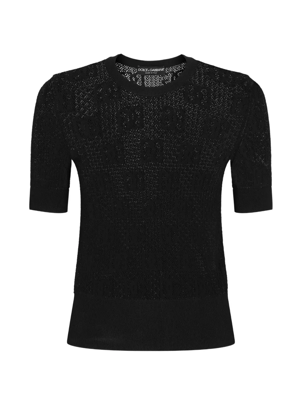 Dolce & Gabbana DG-logo lace-stitch jumper · 48