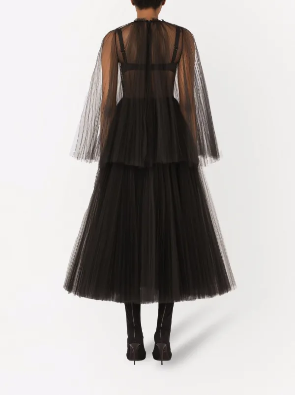 DOLCE&GABBANA★素敵！Fringed tulle midi dress 19171590_42210838_600.jpg