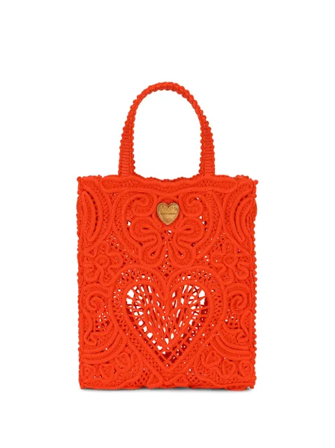 Dolce & Gabbana Bolsa tote Beatrice pequena com renda cordonetto