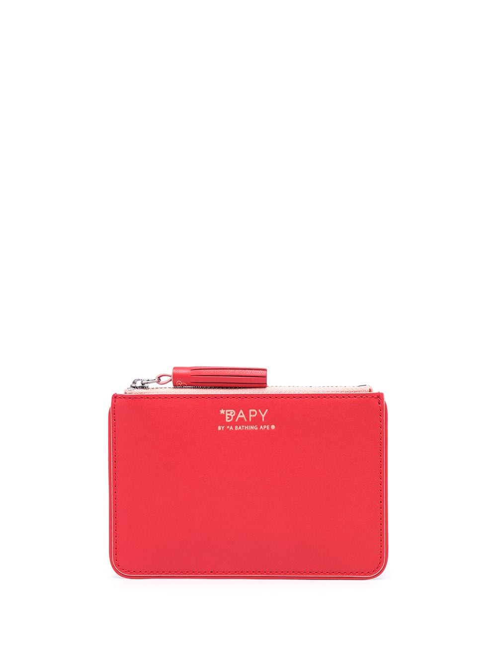 Bapy By *a Bathing Ape® Tassel-zip Leather Pouch In Rot