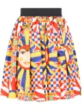 Dolce & Gabbana Carretto-print twill skirt - Red