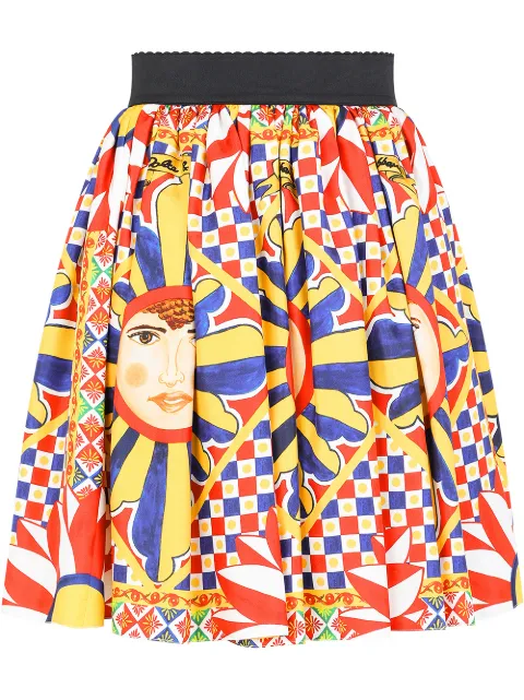Dolce & Gabbana Carretto-print twill skirt