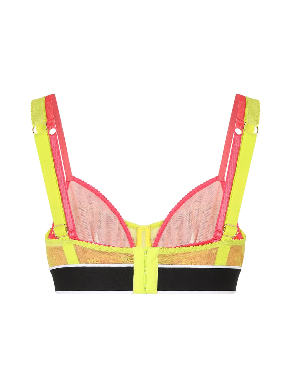 Shop Dolce & Gabbana Layered Lace Bra Top In Yellow