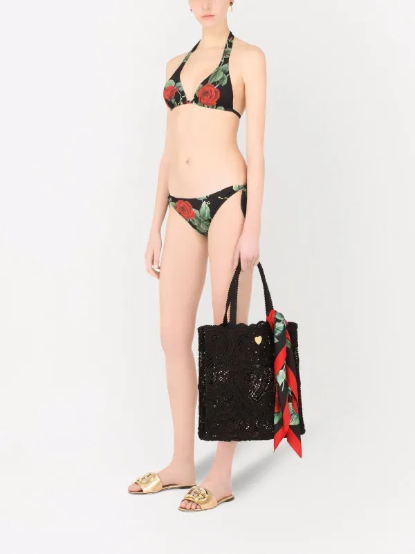 【DOLCE&GABBANA】ローズプリント ハイウエスト ビキニボトムス Dolce & Gabbana ドルチェ&ガッバーナ ローズプリント ビキニ