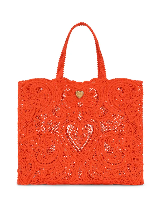 Medium Lallo Drawstring Tote Bag In Recycled Cashmere Crochet | Chloé TR