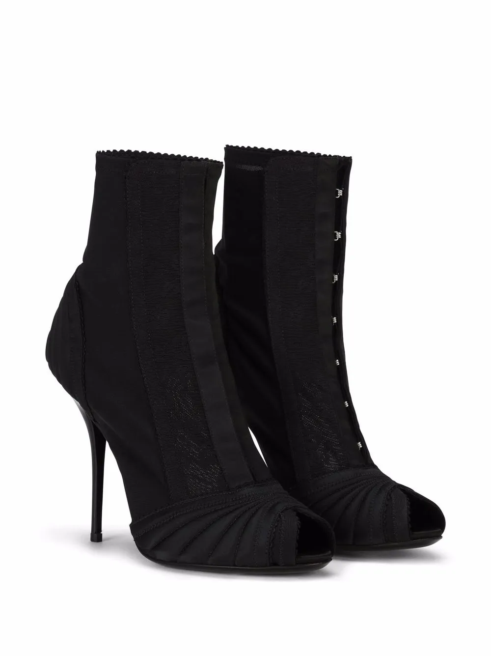 Dolce & Gabbana peep-toe Satin Ankle Boots - Farfetch