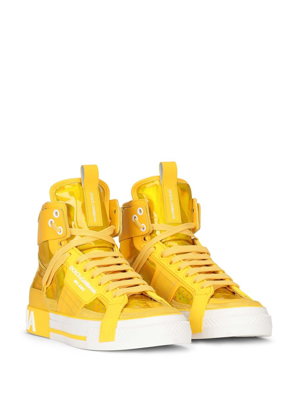 Shop Dolce & Gabbana 2zero High-top Sneakers In Yellow
