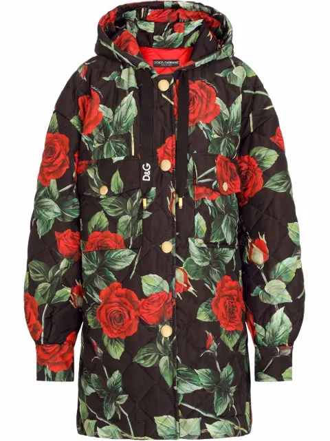 Dolce & Gabbana rose-print raincoat