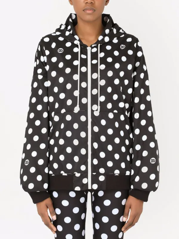 Plus Size polka dot track jacket knit jersey streetwear set fashion