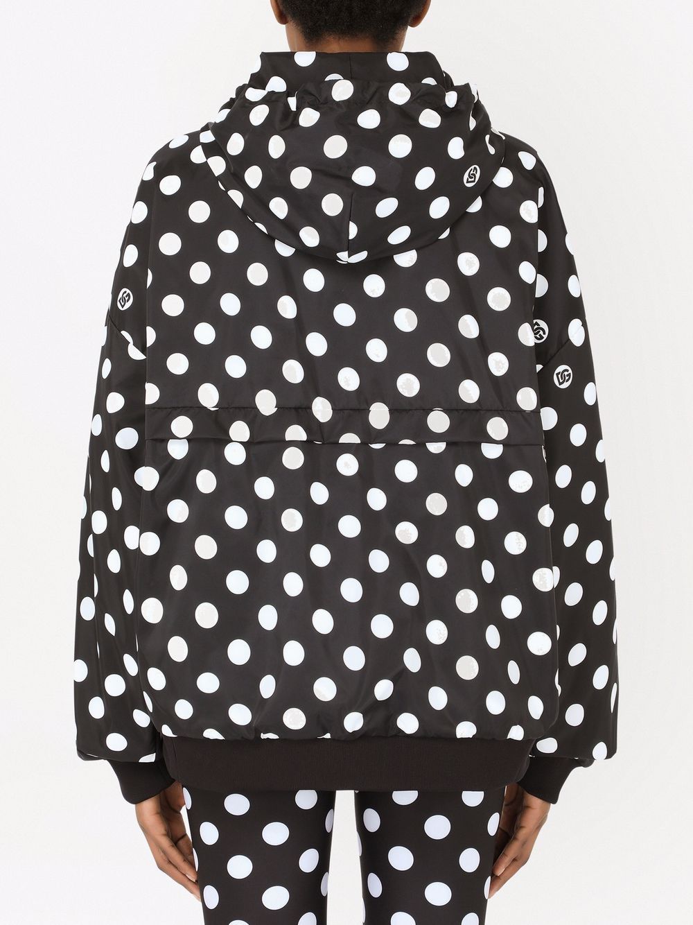 Shop Dolce & Gabbana Polka Dot-print Oversized Track Jacket In Schwarz