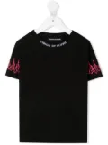 Vision Of Super Kids flame cuff T-shirt - Black
