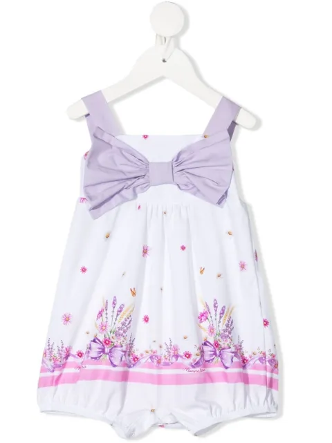 Monnalisa floral-print cotton playsuit