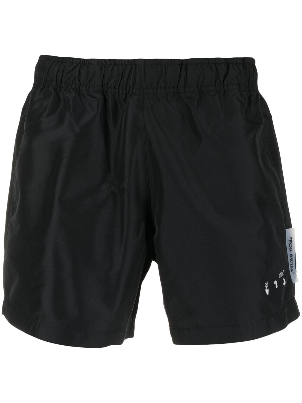 Shop Off-white Logo-print Swimming Shorts In Black