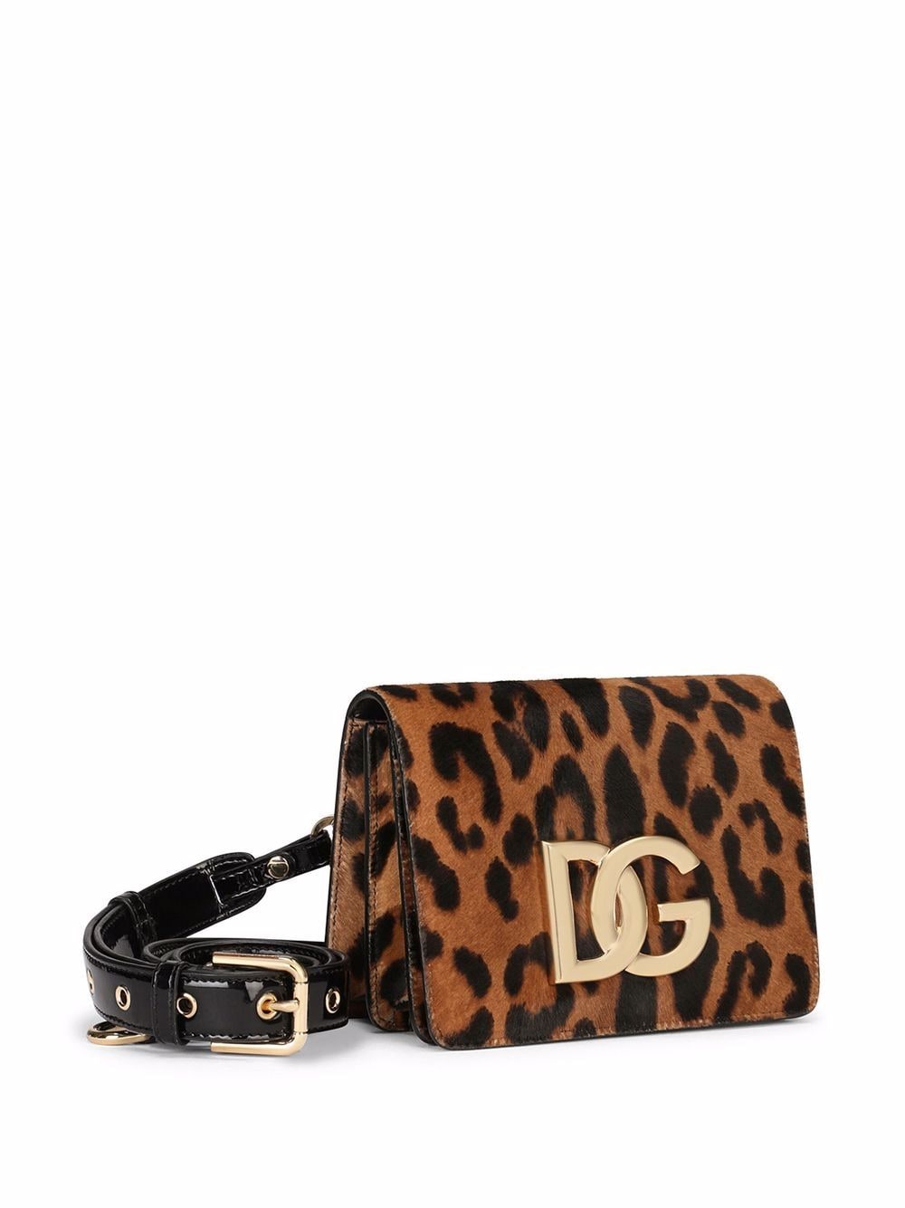Shop Dolce & Gabbana 3.5 Leopard-print Crossbody Bag In Brown