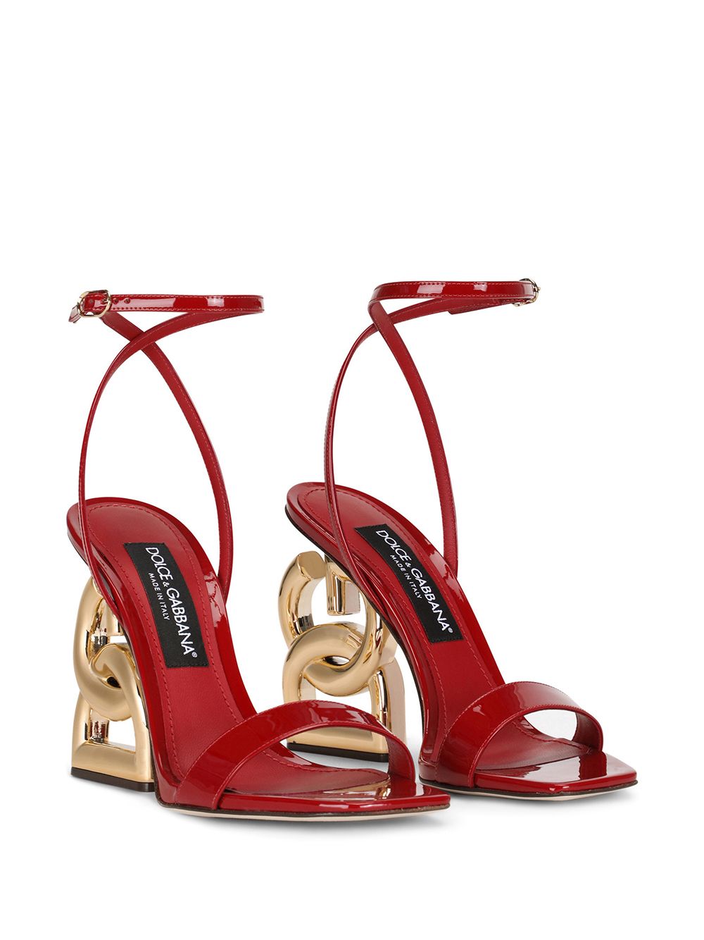 Shop Dolce & Gabbana 3.5 105mm Patent Leather Sandals In Rot