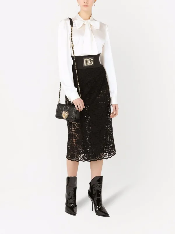 DOLCE&GABBANA フローラルレース ショート丈 シアー スカート Dolce & Gabbana ドルチェ＆ガッバーナ シアースカート - FARFETCH