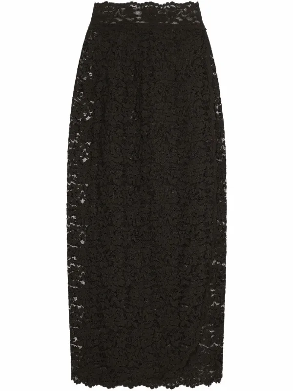 DOLCE&GABBANA フローラルレース ショート丈 シアー スカート Dolce & Gabbana ドルチェ＆ガッバーナ シアースカート - FARFETCH