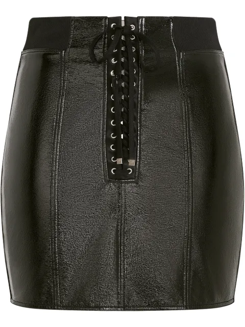 Dolce & Gabbana eyelet-detail coated miniskirt