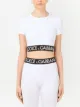 Dolce & Gabbana Camiseta cropped com logo na cintura