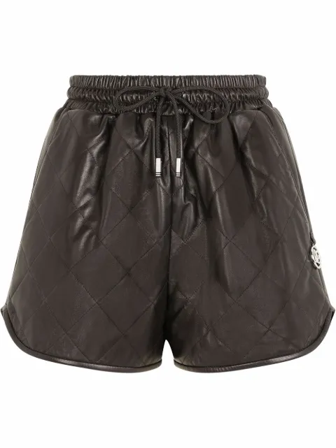 Dolce & Gabbana quilted leather track shorts