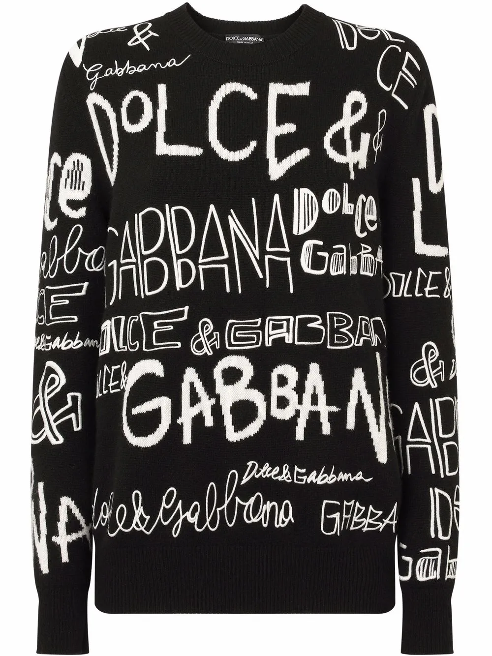 

Dolce & Gabbana intarsia logo virgin wool jumper - Black