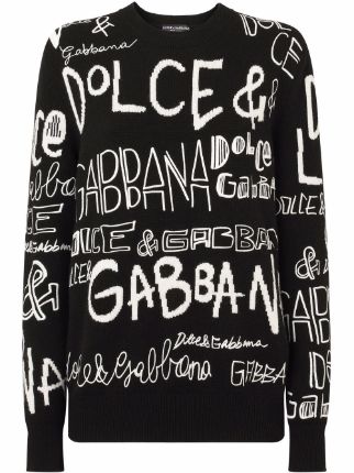 Dolce & Gabbana Intarsia Logo Virgin Wool Jumper - Farfetch