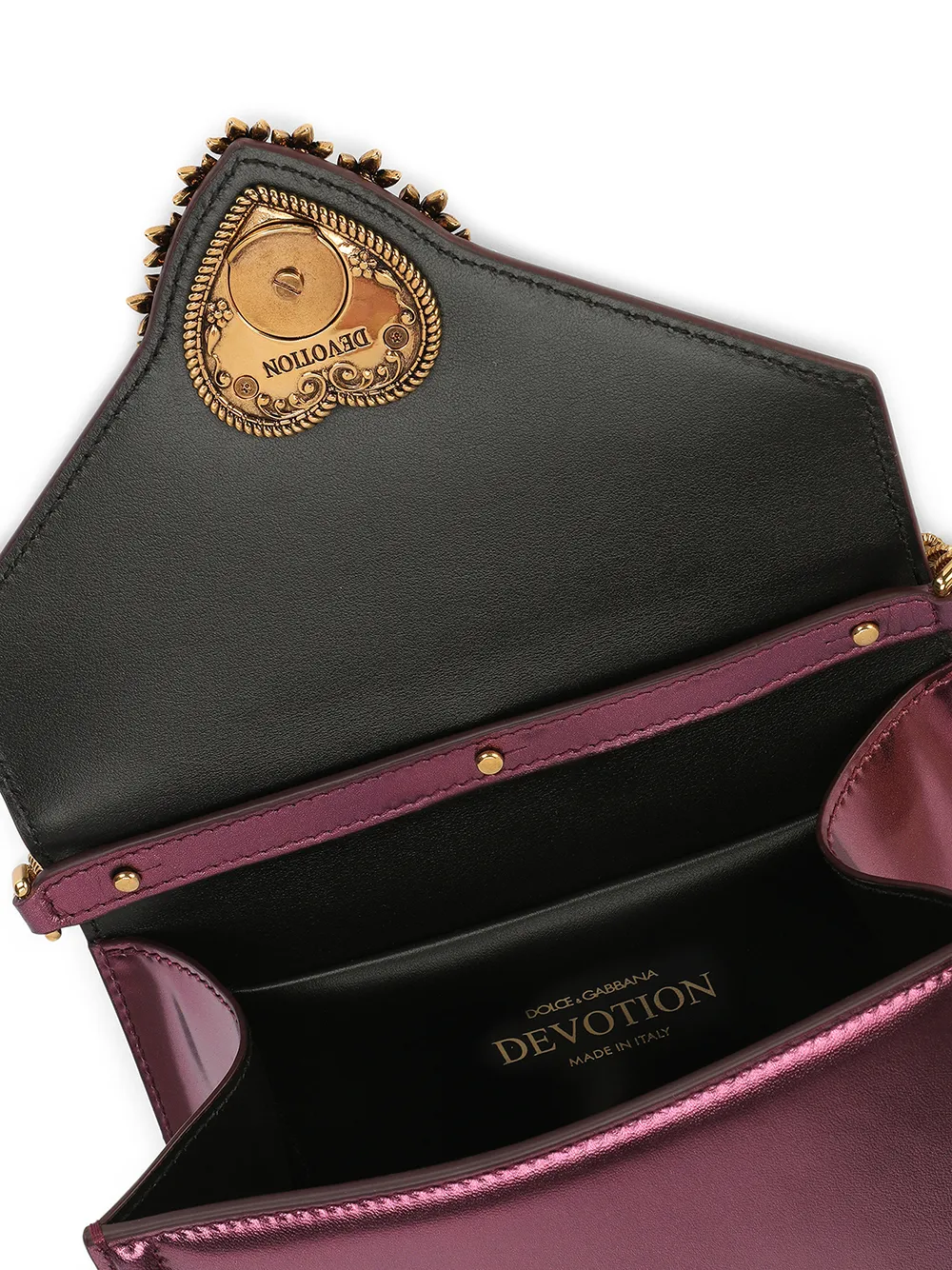 фото Dolce & gabbana сумка через плечо devotion с эффектом металлик