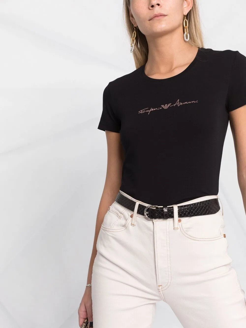 фото Emporio armani футболка с круглым вырезом и логотипом