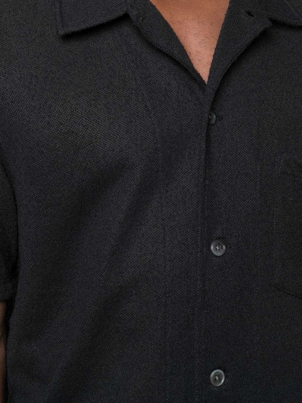 Shop Our Legacy Boucle Short-sleeve Shirt In Black