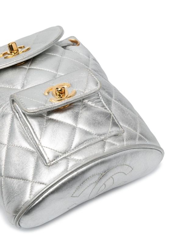 Chanel Pre-owned 1991-1994 CC Turn-Lock Backpack - Silver