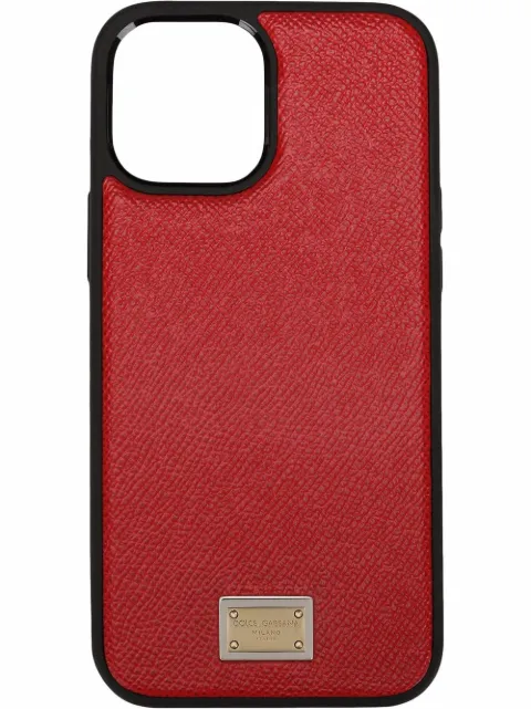 Dolce & Gabbana logo plate calfskin iPhone 12 Pro case