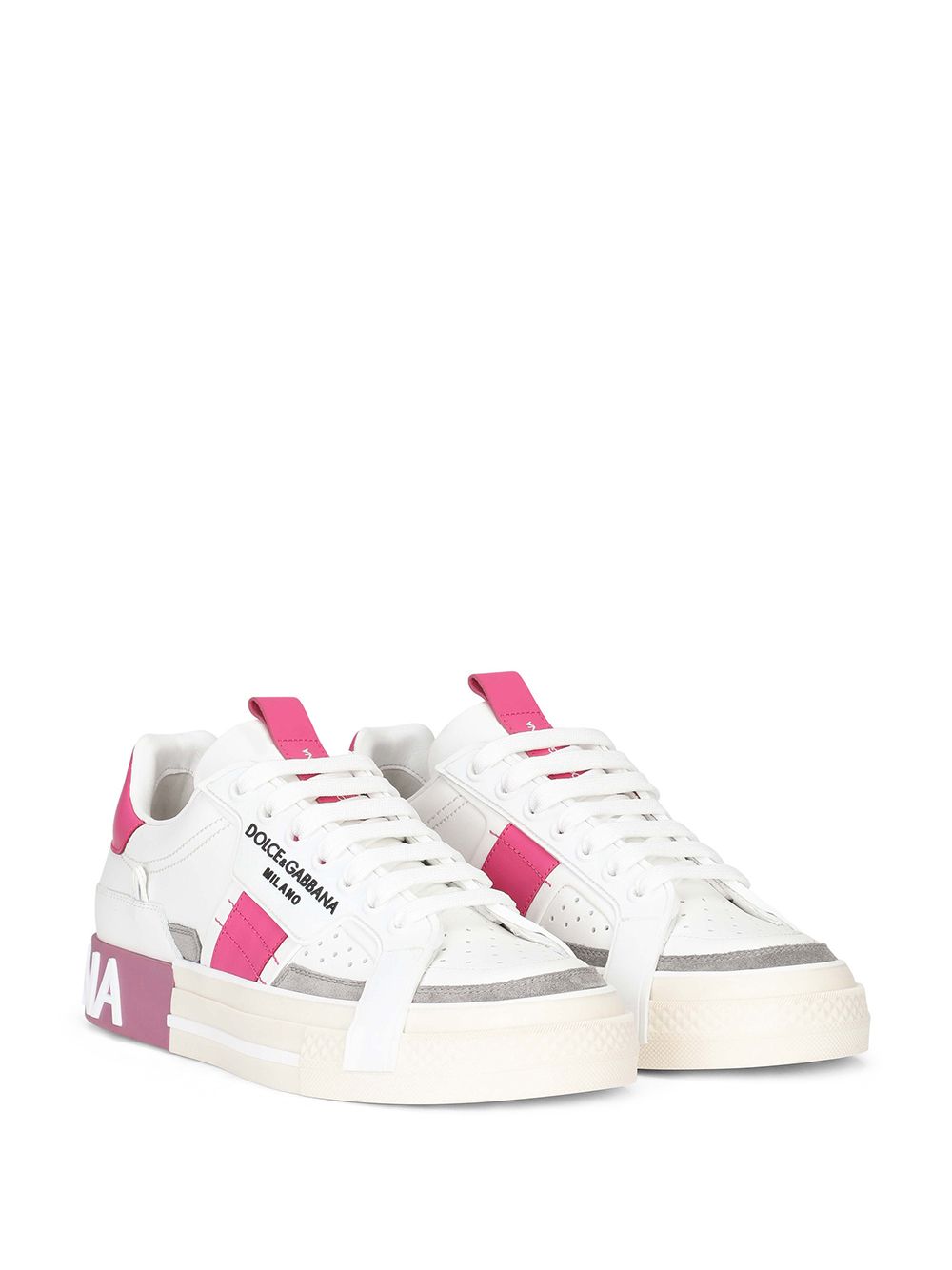 Shop Dolce & Gabbana logo-print lace-up sneakers with Express Delivery ...